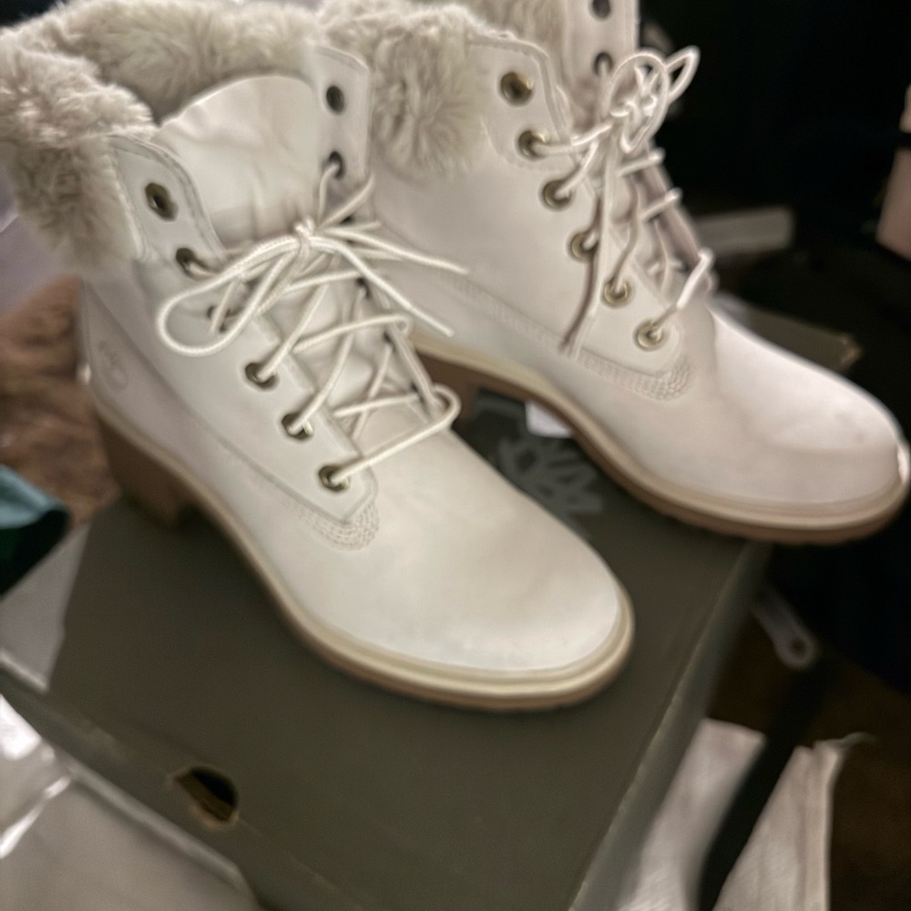 NWB 🌟 Timberland Women's White Lace Up Boots 🥾 - Picture 5 of 5